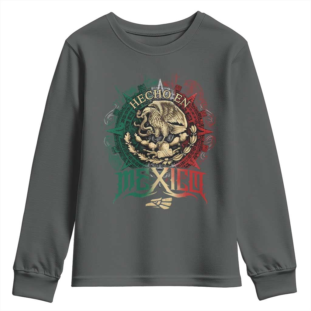 Hecho En Mexico Youth Sweatshirt Mexican Pride Aztec Eagle