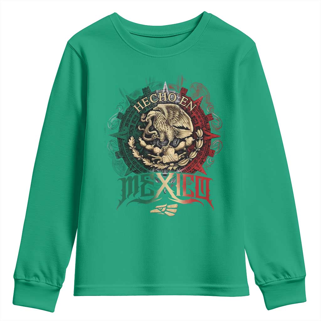Hecho En Mexico Youth Sweatshirt Mexican Pride Aztec Eagle