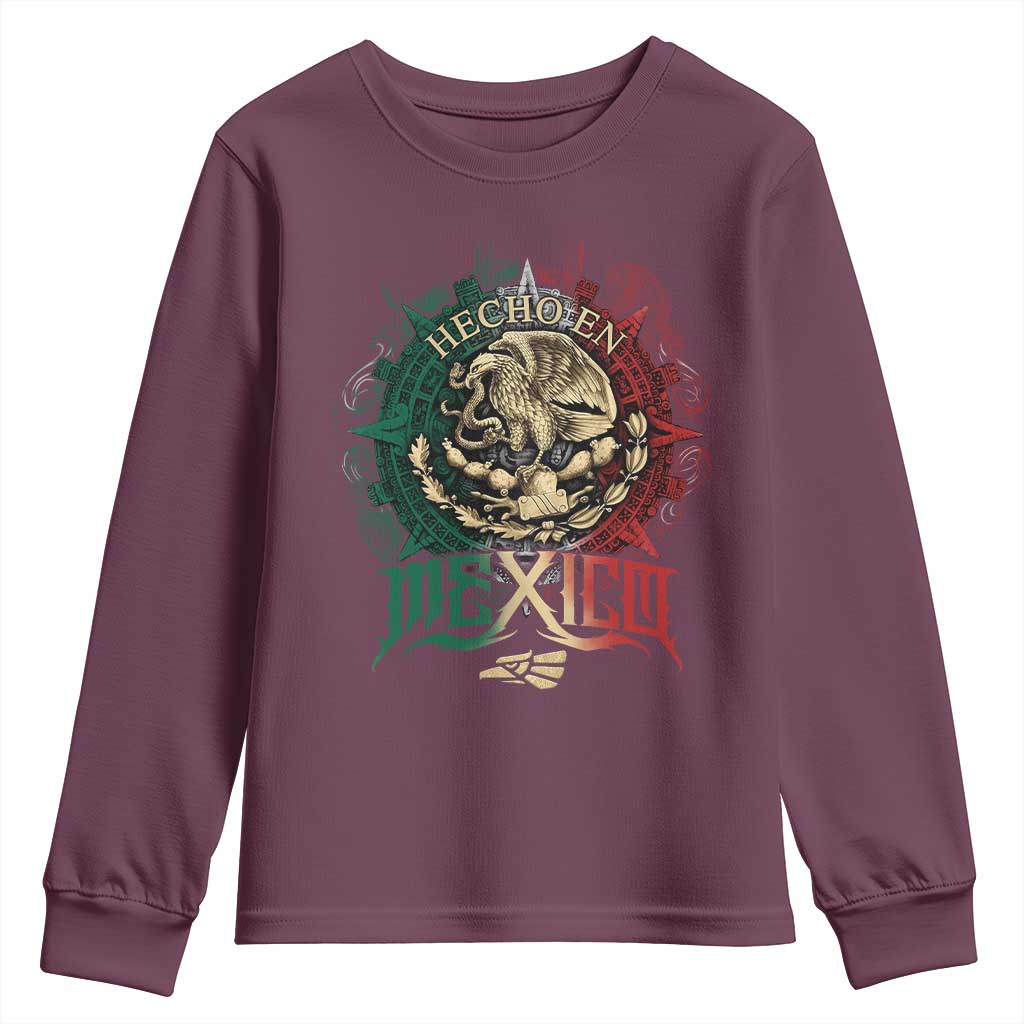 Hecho En Mexico Youth Sweatshirt Mexican Pride Aztec Eagle