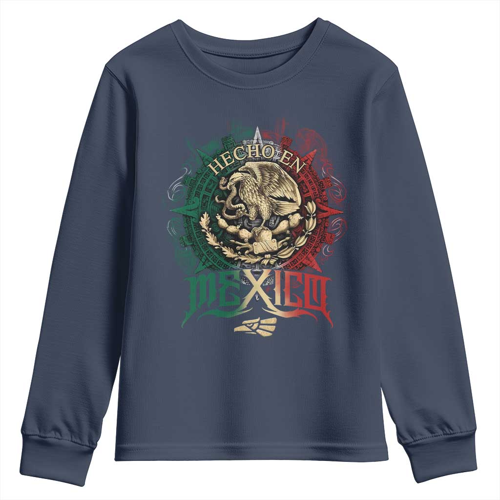Hecho En Mexico Youth Sweatshirt Mexican Pride Aztec Eagle