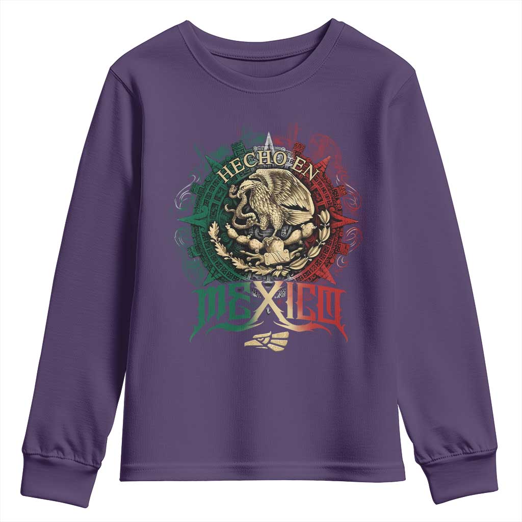 Hecho En Mexico Youth Sweatshirt Mexican Pride Aztec Eagle