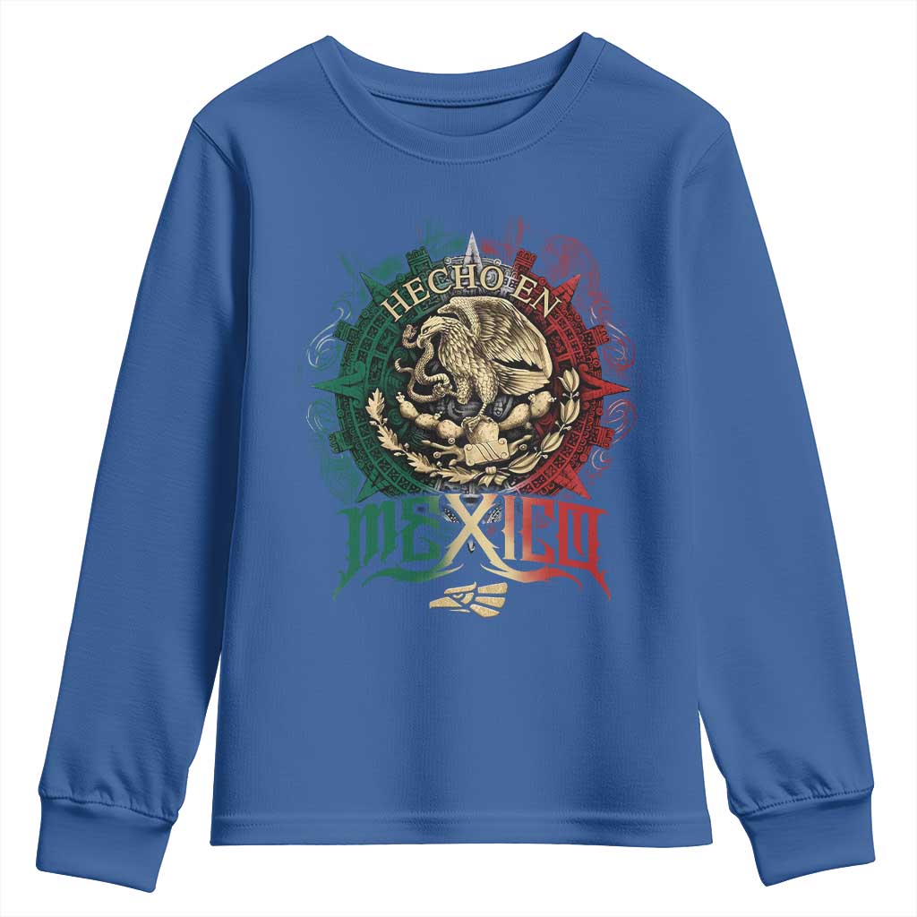 Hecho En Mexico Youth Sweatshirt Mexican Pride Aztec Eagle