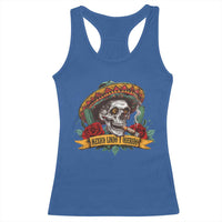Funny Mexico Lindo Y Querido Racerback Tank Top Mexican Pride Vintage Sombrero Hat Skull