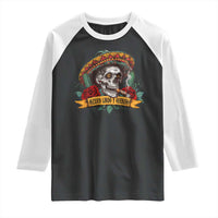 Funny Mexico Lindo Y Querido Raglan Shirt Mexican Pride Vintage Sombrero Hat Skull