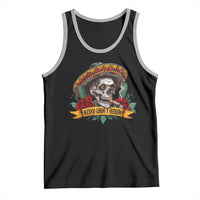 Funny Mexico Lindo Y Querido Tank Top Mexican Pride Vintage Sombrero Hat Skull