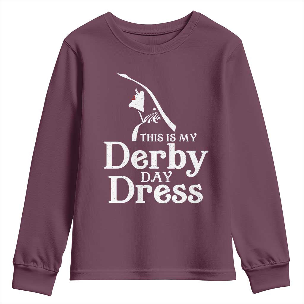 Funny This Is My Derby Day Dress Youth Sweatshirt Horse Racing Fascinator Hat