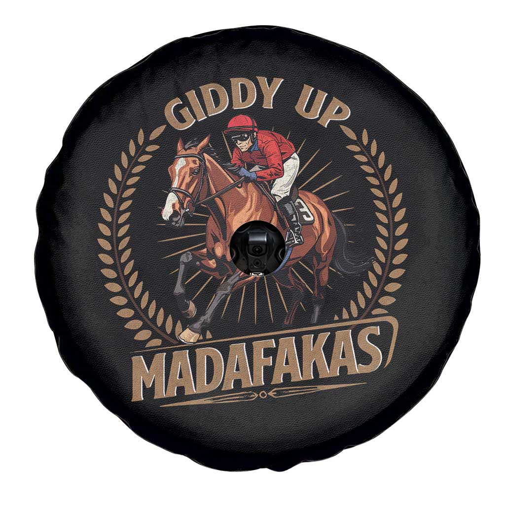 Funny Giddy Up Madafakas Spare Tire Cover Derby Humor Horse Racing
