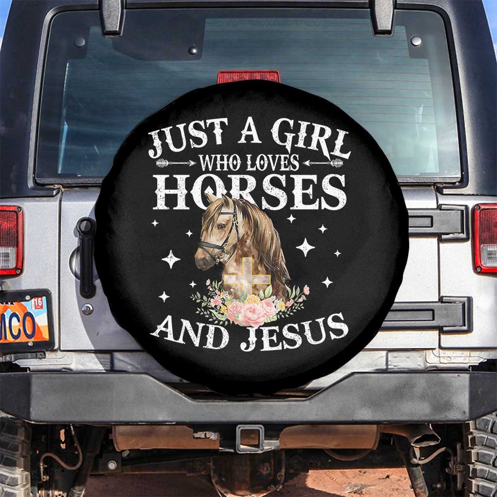 Just A Girl Who Loves Horses And Jesus Spare Tire Cover Christian Girls Horse