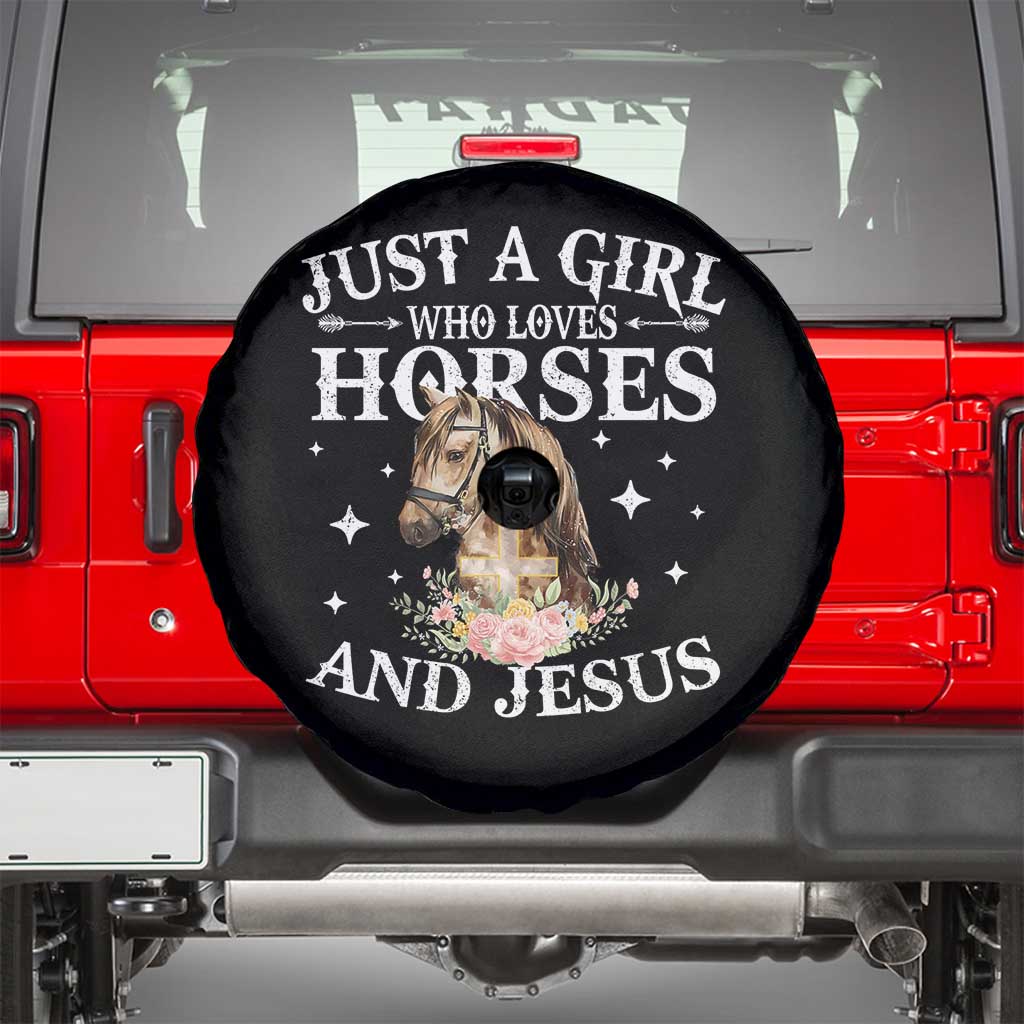 Just A Girl Who Loves Horses And Jesus Spare Tire Cover Christian Girls Horse