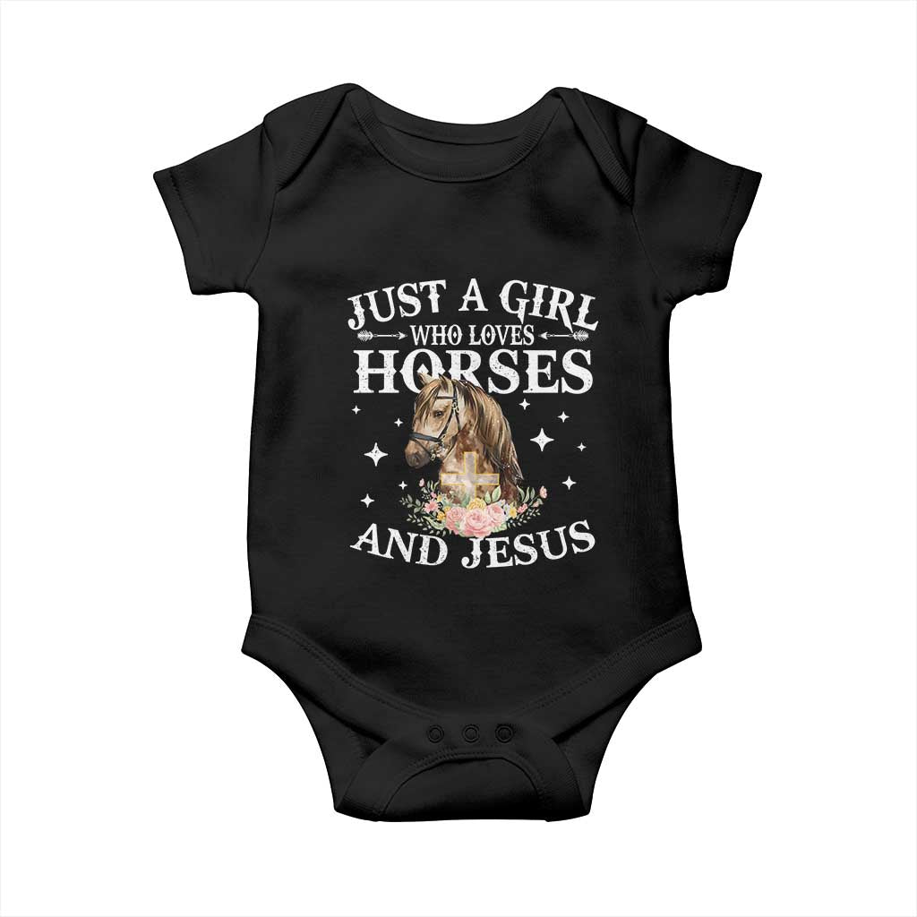 Just A Girl Who Loves Horses And Jesus Baby Onesie Christian Girls Horse