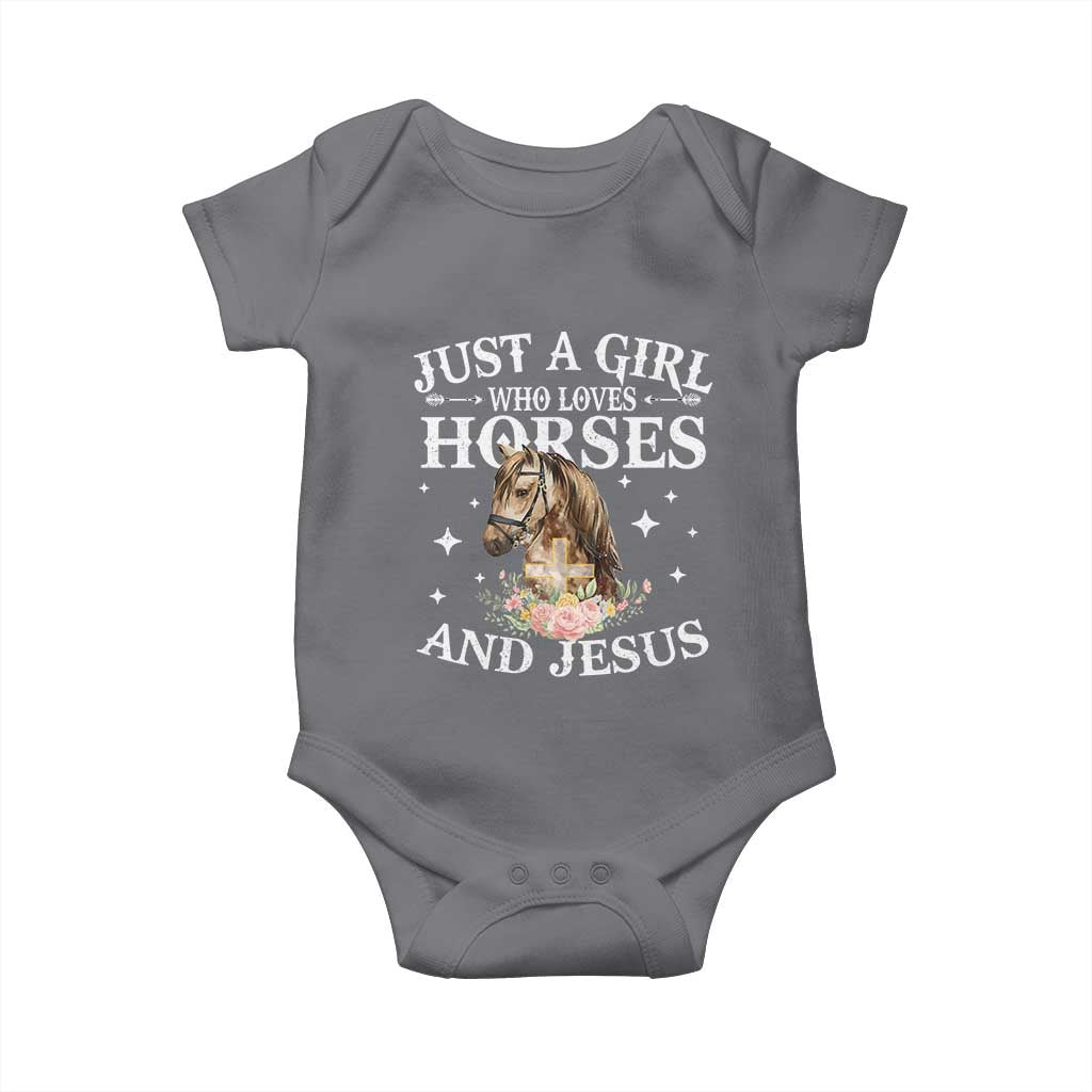 Just A Girl Who Loves Horses And Jesus Baby Onesie Christian Girls Horse