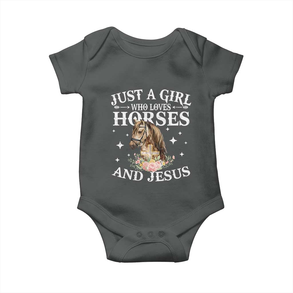 Just A Girl Who Loves Horses And Jesus Baby Onesie Christian Girls Horse