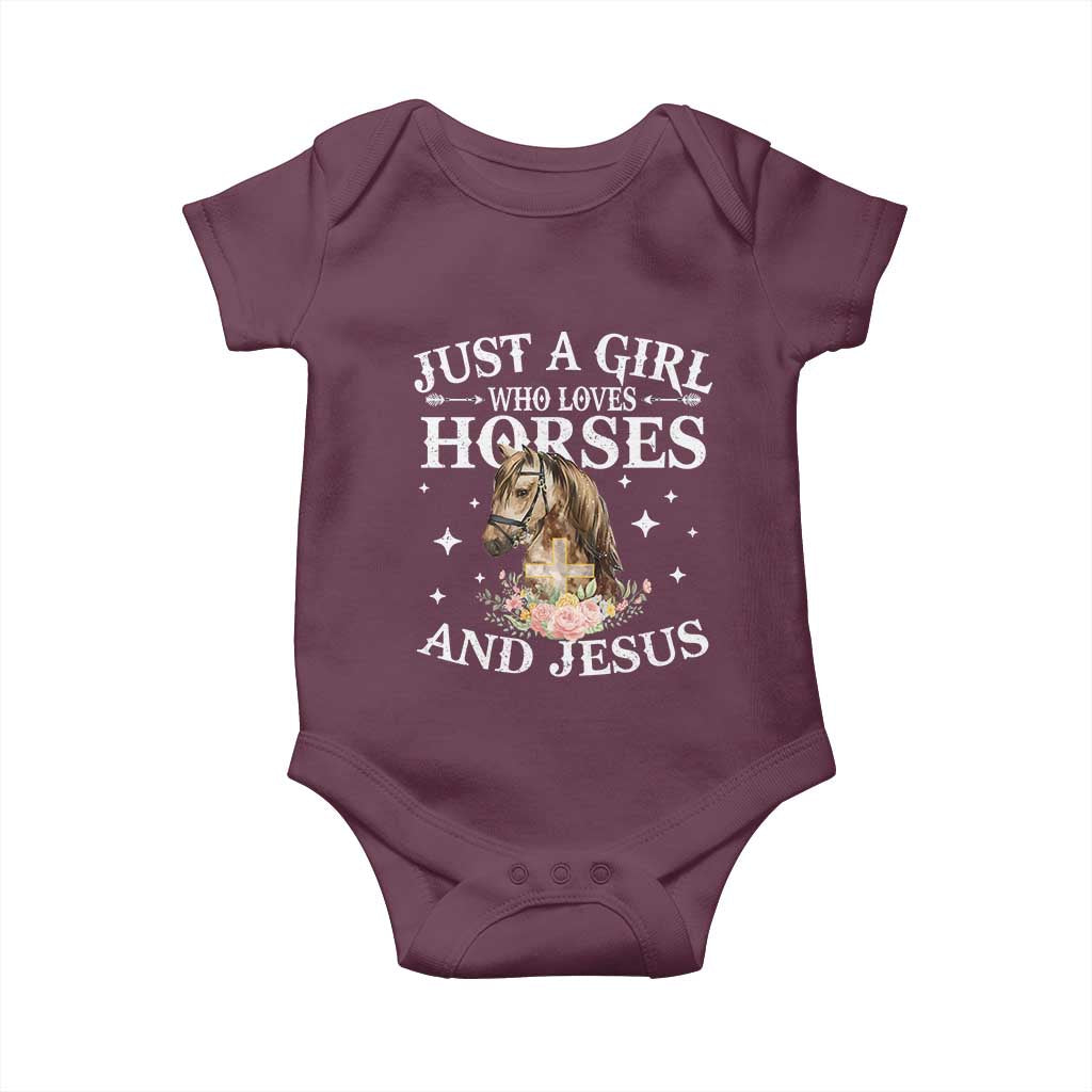 Just A Girl Who Loves Horses And Jesus Baby Onesie Christian Girls Horse