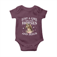 Just A Girl Who Loves Horses And Jesus Baby Onesie Christian Girls Horse