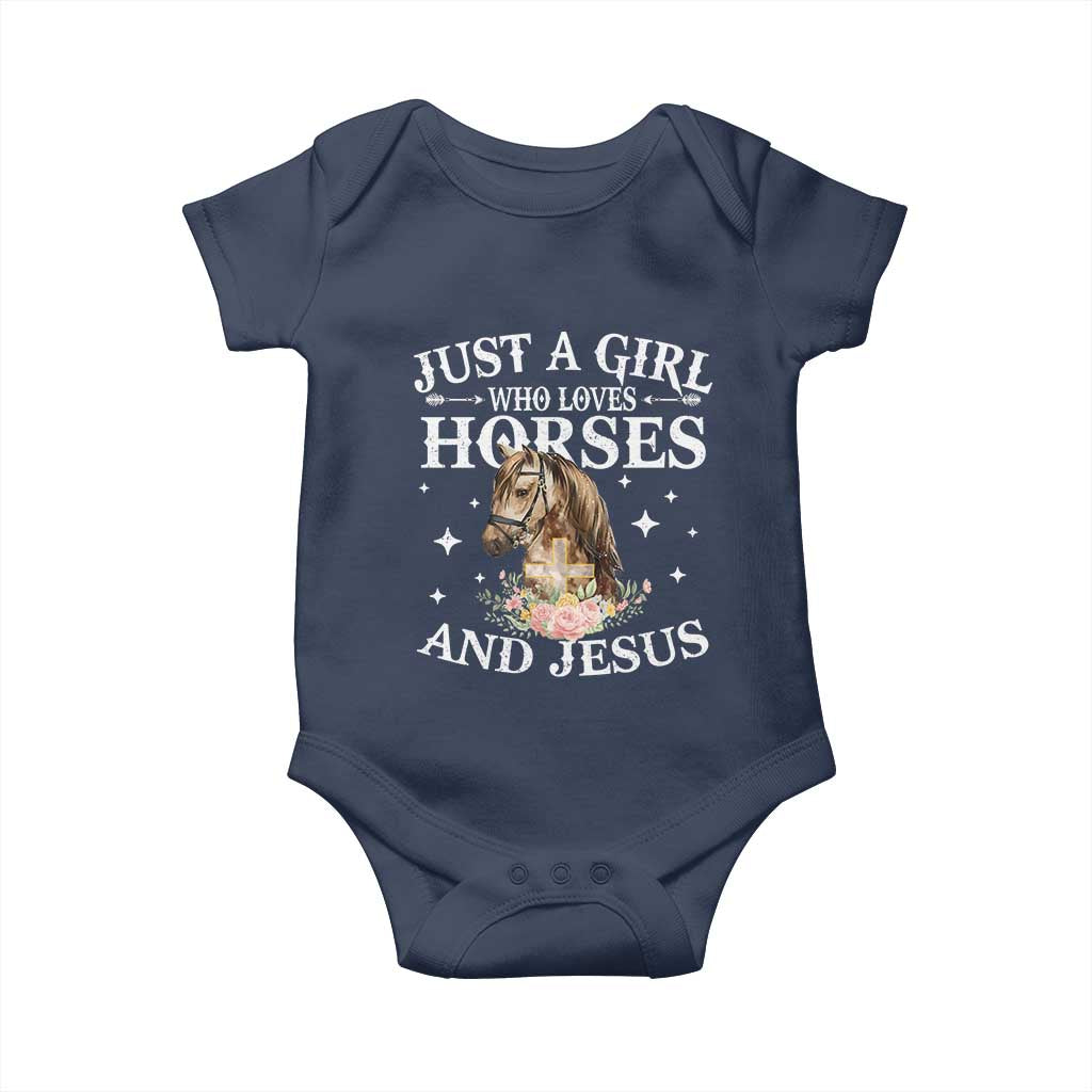 Just A Girl Who Loves Horses And Jesus Baby Onesie Christian Girls Horse