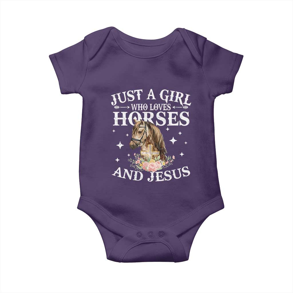 Just A Girl Who Loves Horses And Jesus Baby Onesie Christian Girls Horse