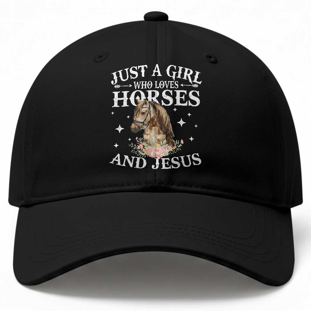 Just A Girl Who Loves Horses And Jesus Baseball Cap Christian Girls Horse
