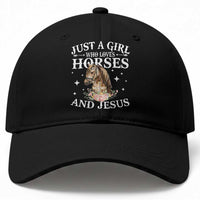 Just A Girl Who Loves Horses And Jesus Baseball Cap Christian Girls Horse