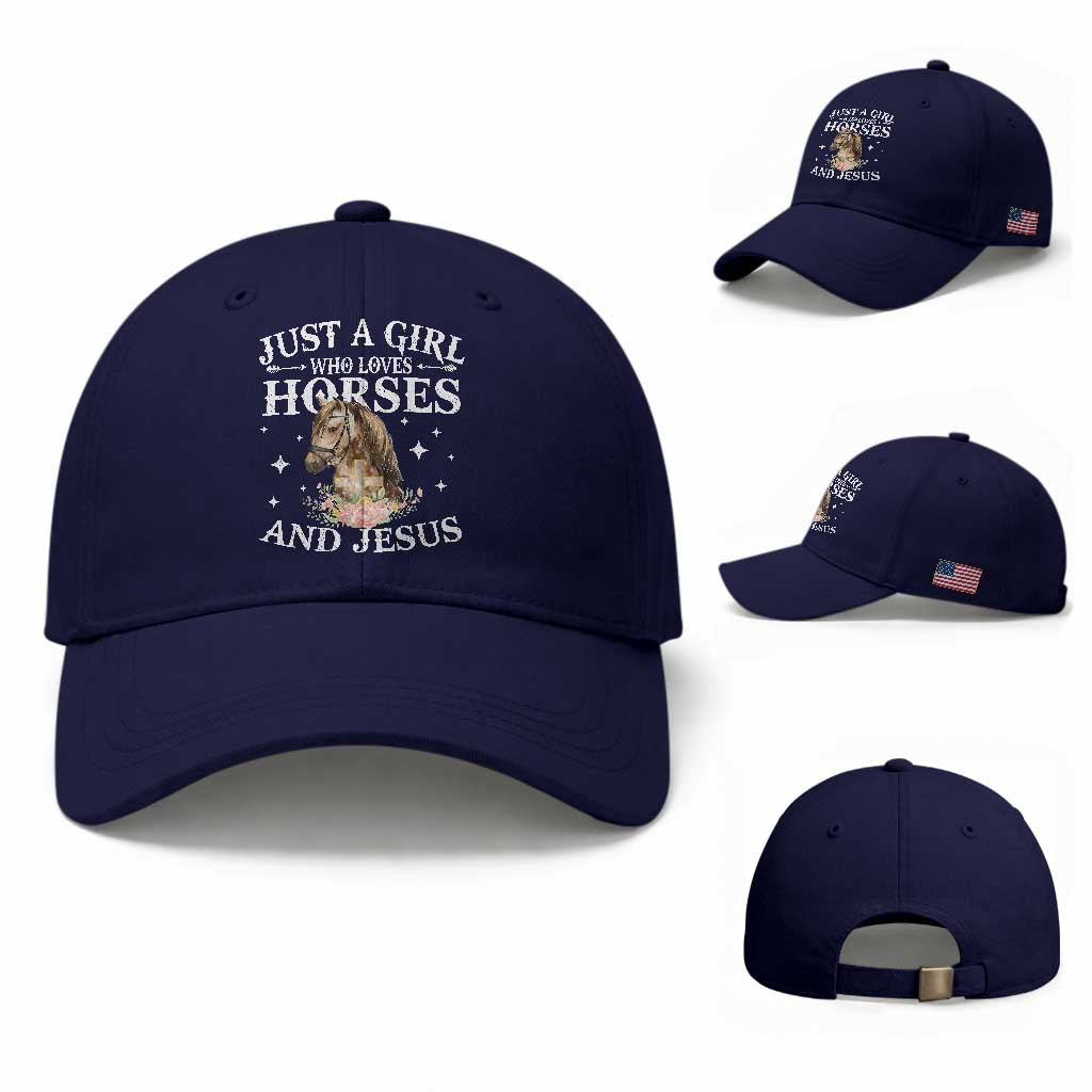 Just A Girl Who Loves Horses And Jesus Baseball Cap Christian Girls Horse