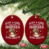 Just A Girl Who Loves Horses And Jesus Ceramic Ornament Christian Girls Horse - Wonder Print Shop