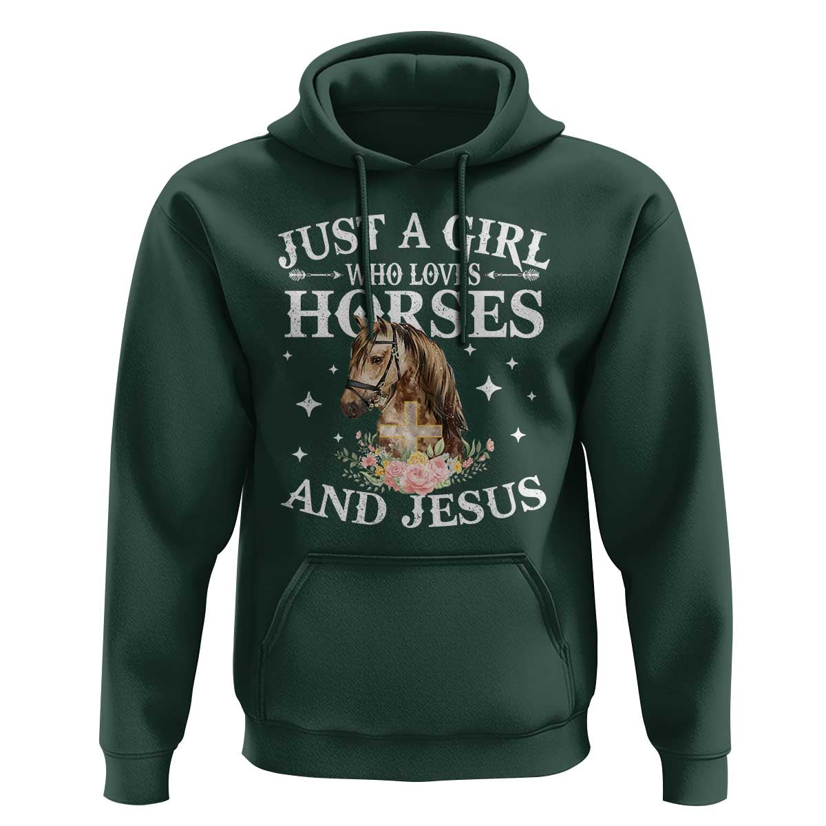 Just A Girl Who Loves Horses And Jesus Hoodie Christian Girls Horse