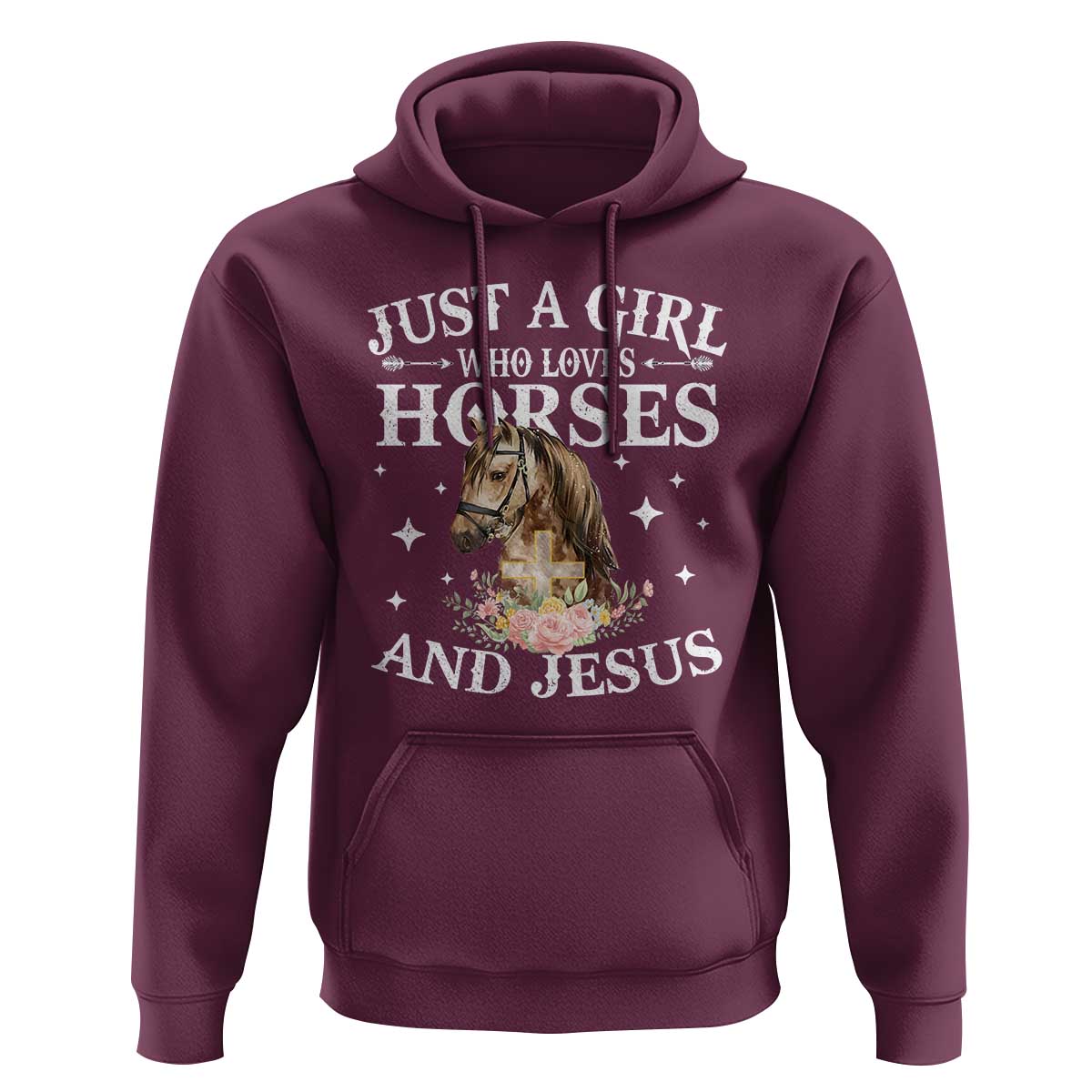 Just A Girl Who Loves Horses And Jesus Hoodie Christian Girls Horse