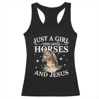 Just A Girl Who Loves Horses And Jesus Racerback Tank Top Christian Girls Horse