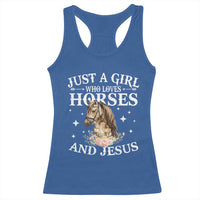 Just A Girl Who Loves Horses And Jesus Racerback Tank Top Christian Girls Horse