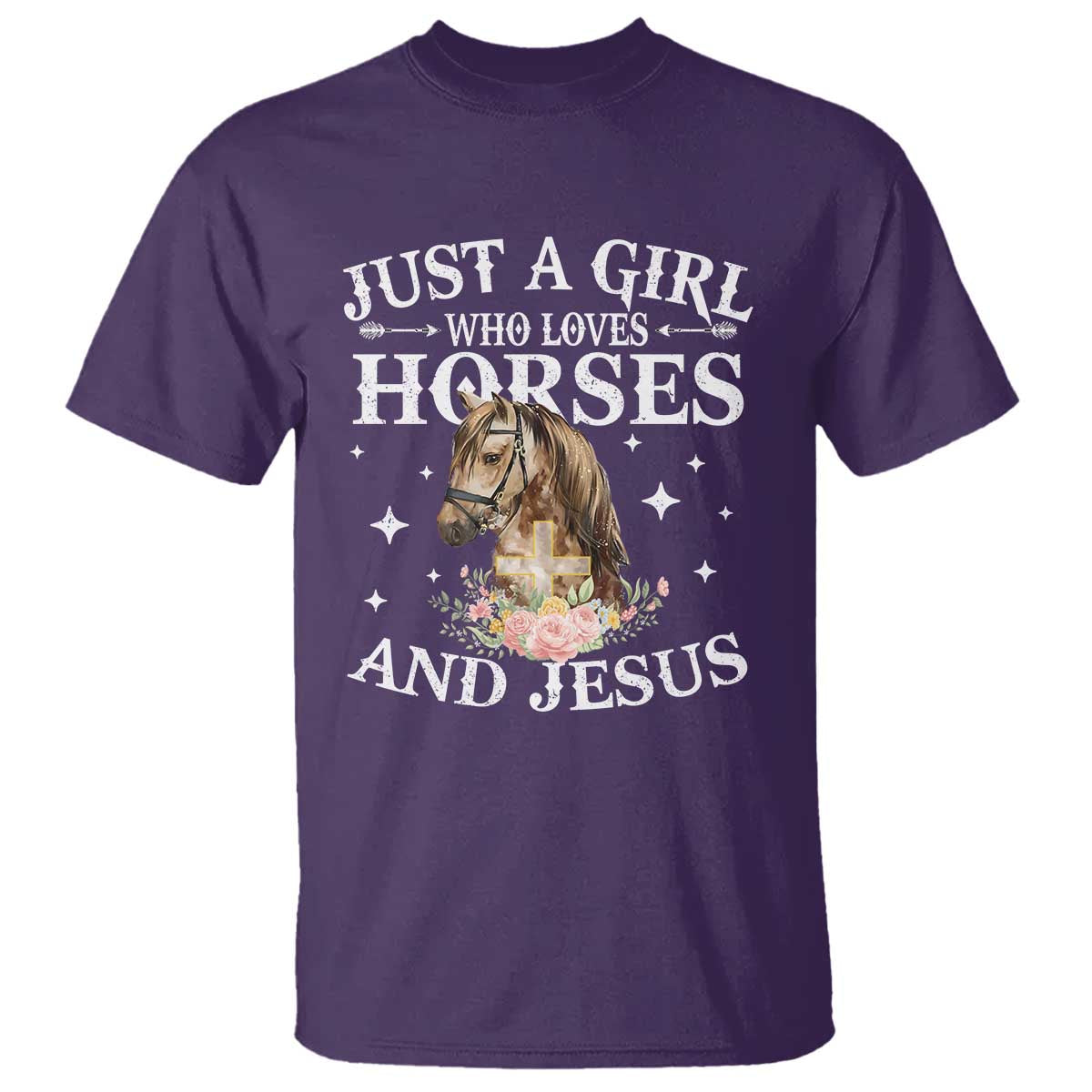 Just A Girl Who Loves Horses And Jesus T Shirt Christian Girls Horse