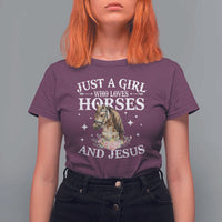 Just A Girl Who Loves Horses And Jesus T Shirt For Women Christian Girls Horse