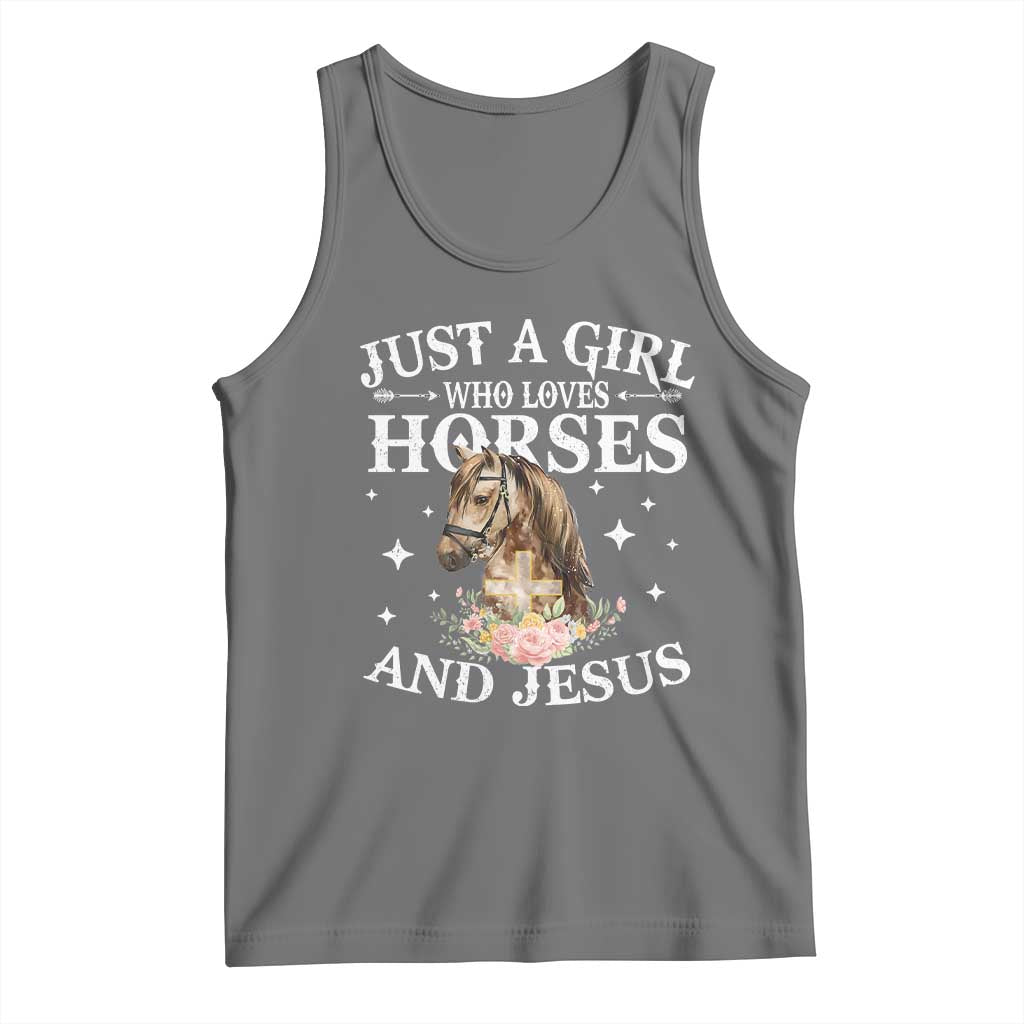 Just A Girl Who Loves Horses And Jesus Tank Top Christian Girls Horse