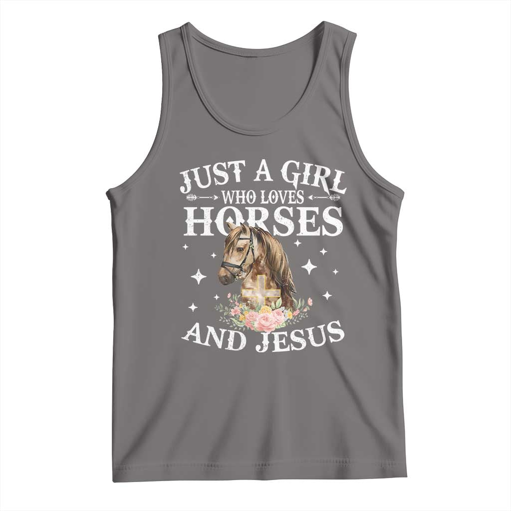 Just A Girl Who Loves Horses And Jesus Tank Top Christian Girls Horse