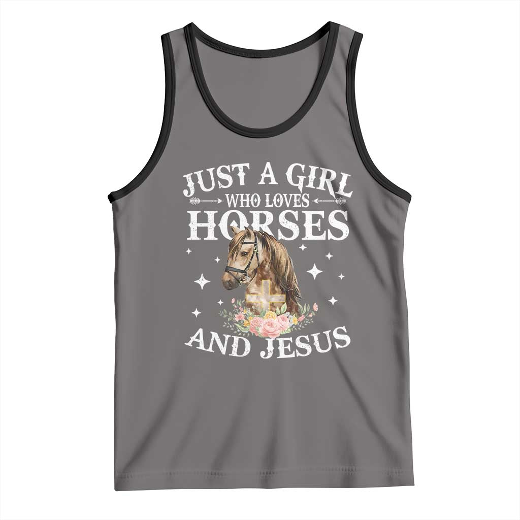 Just A Girl Who Loves Horses And Jesus Tank Top Christian Girls Horse