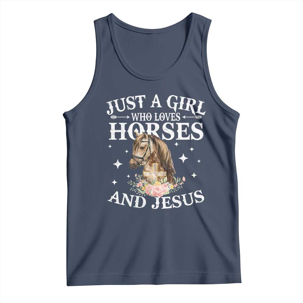 Just A Girl Who Loves Horses And Jesus Tank Top Christian Girls Horse