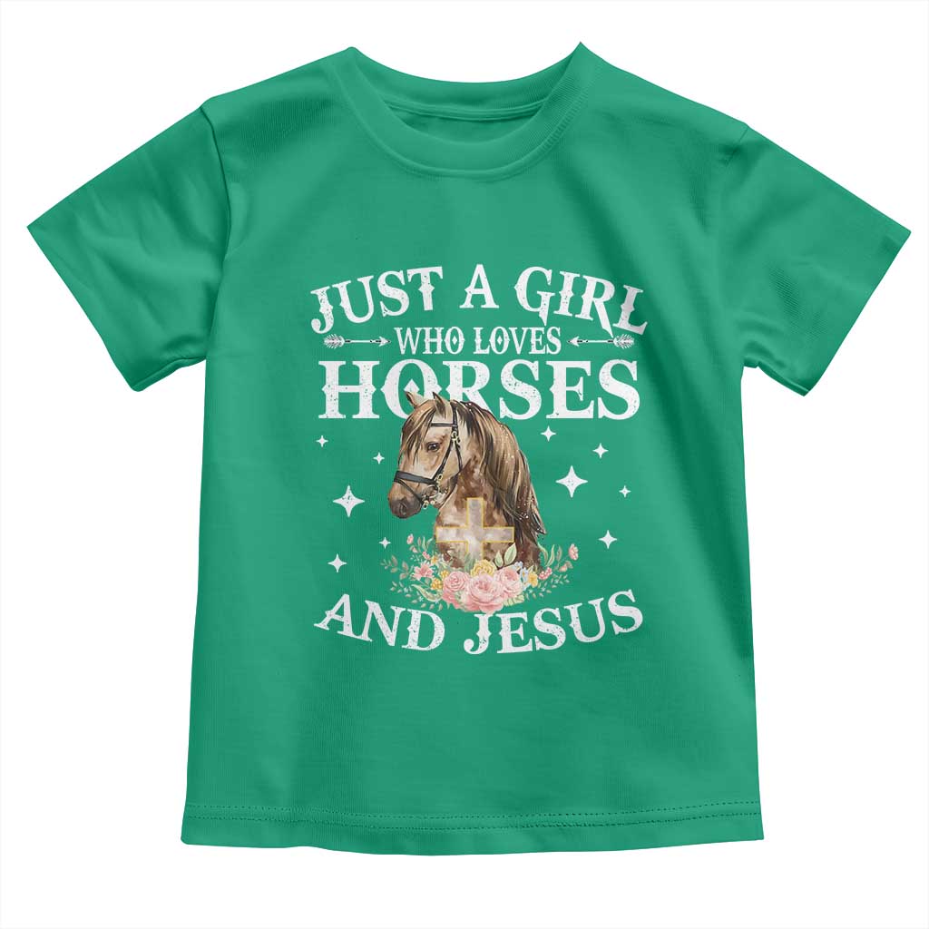 Just A Girl Who Loves Horses And Jesus Toddler T Shirt Christian Girls Horse