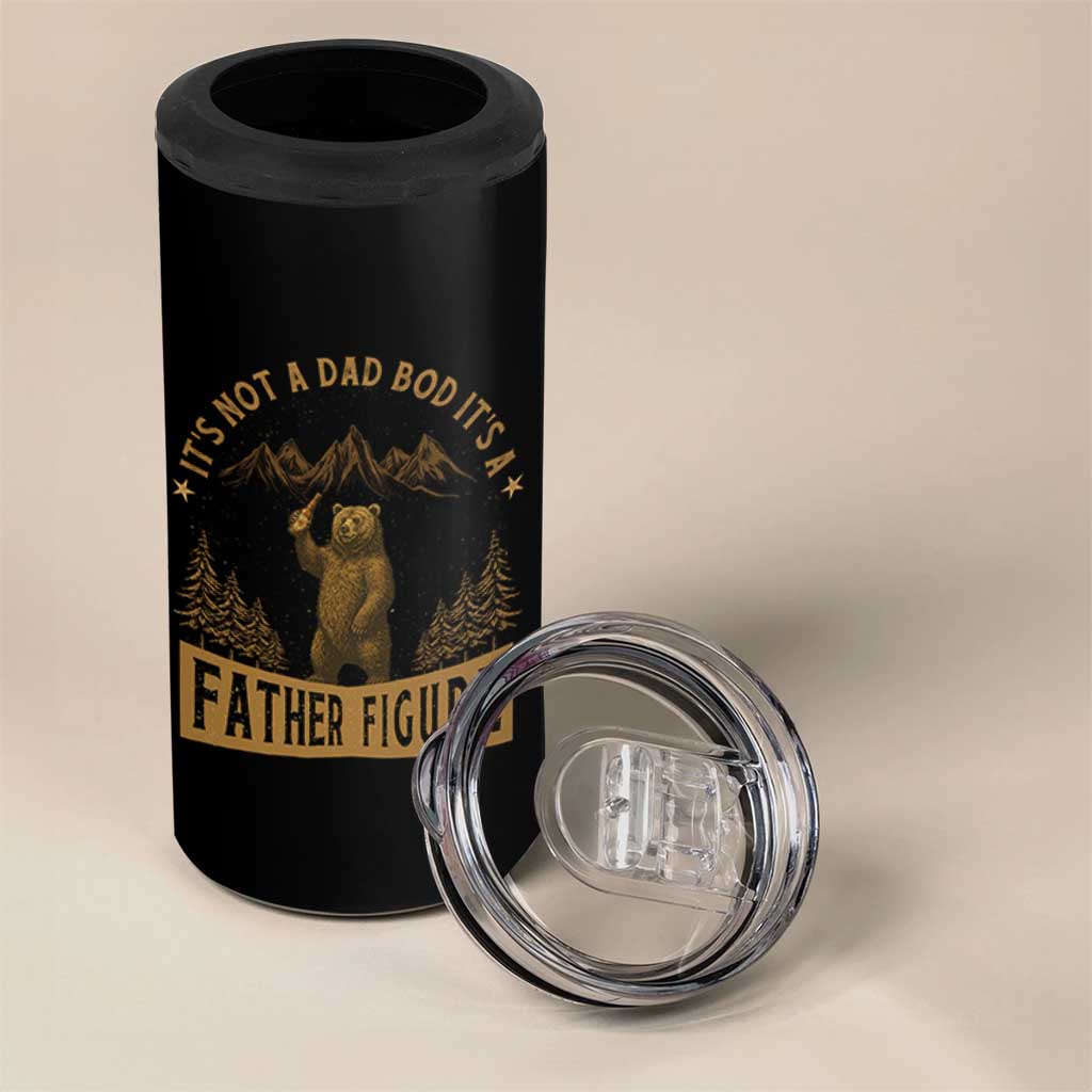 Funny It's Not A Dad Bod It's A Father Figure 4 in 1 Can Cooler Tumbler Bear Beer Father's Day - Wonder Print Shop