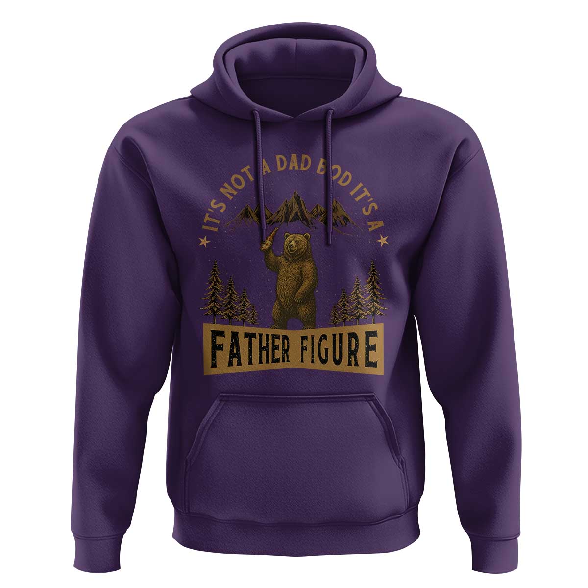 Funny It's Not A Dad Bod It's A Father Figure Hoodie Bear Beer Father's Day