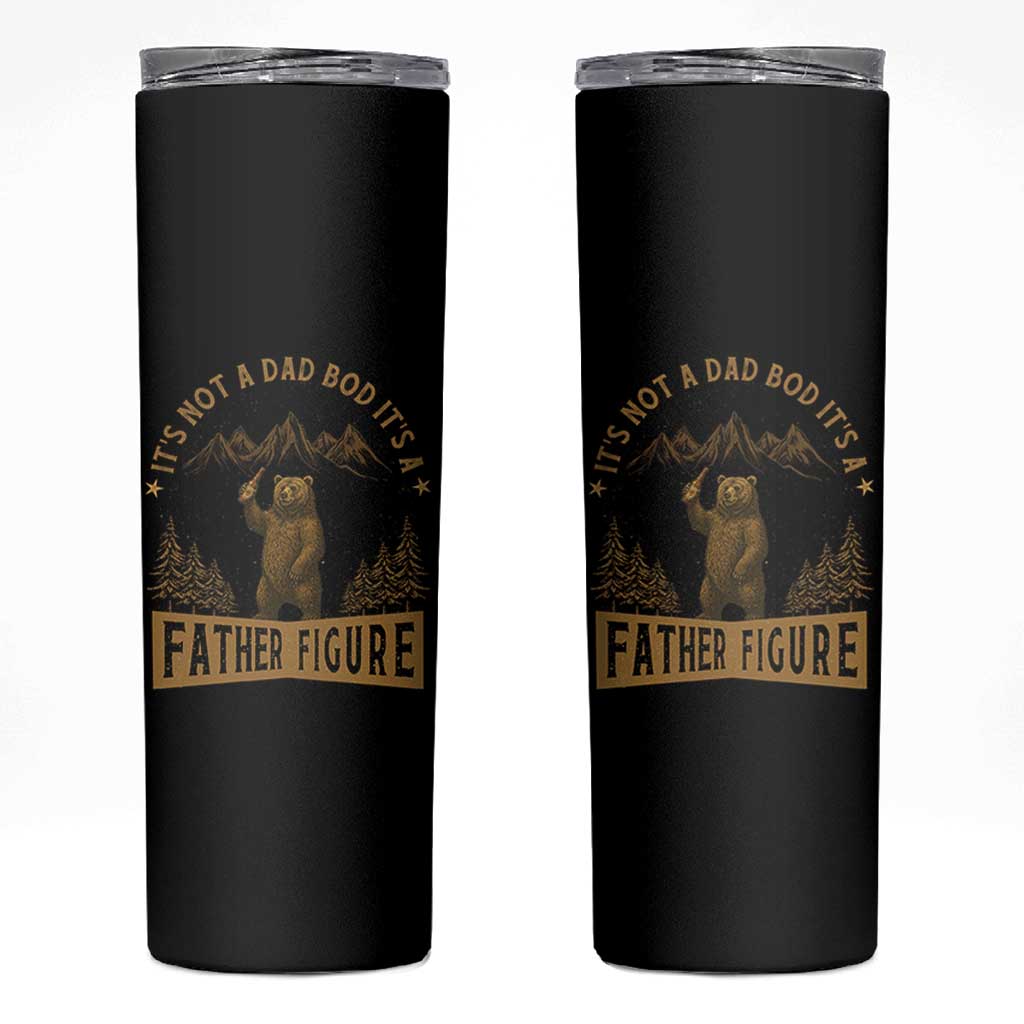 Funny It's Not A Dad Bod It's A Father Figure Skinny Tumbler Bear Beer Father's Day - Wonder Print Shop