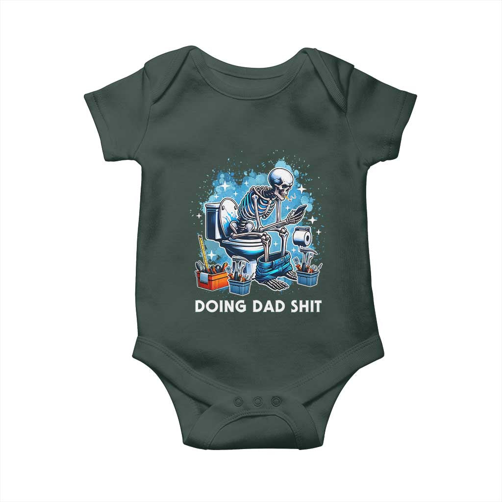 Funny Doing Dad Shit Baby Onesie Skeleton Toilet Dad Jokes Father's Day