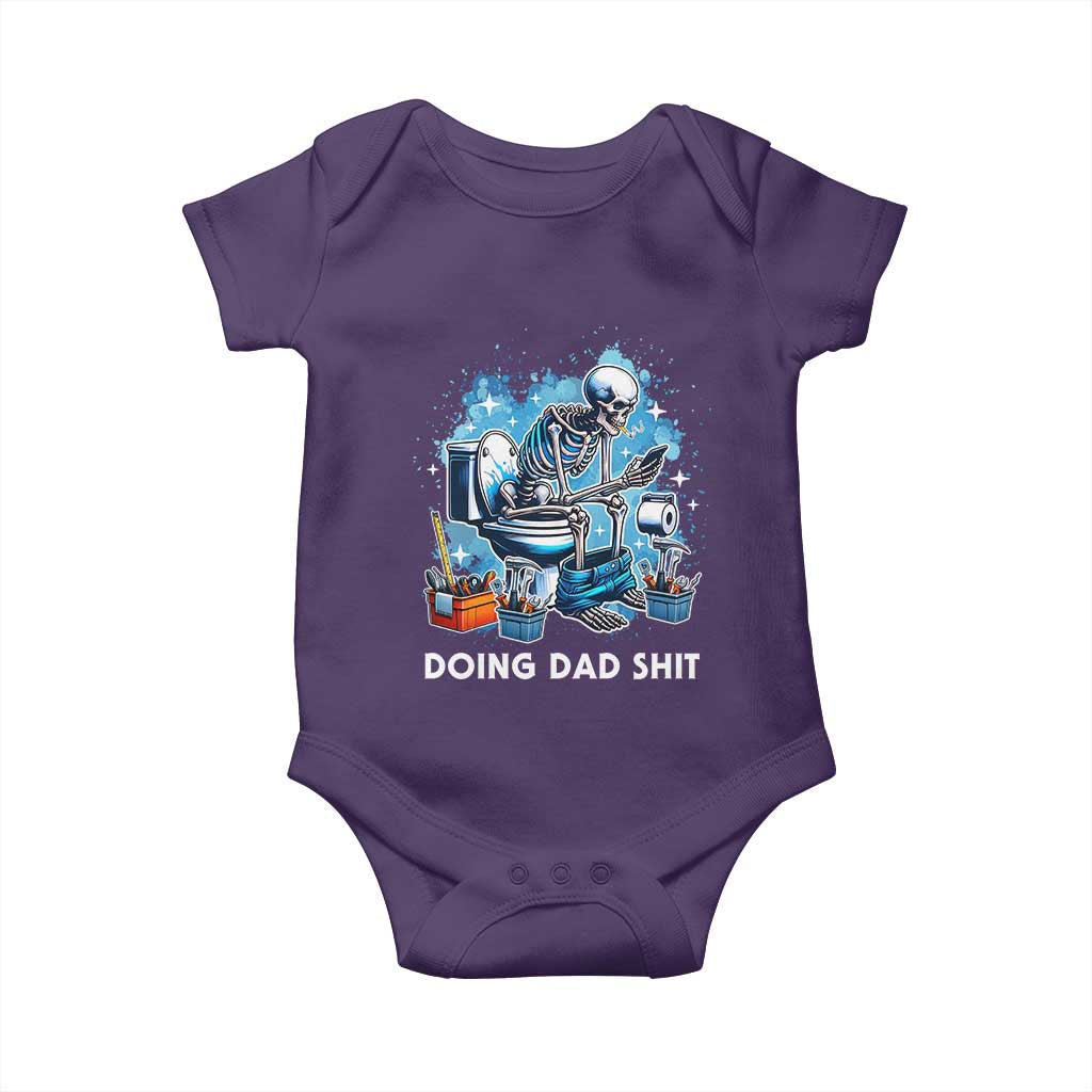 Funny Doing Dad Shit Baby Onesie Skeleton Toilet Dad Jokes Father's Day