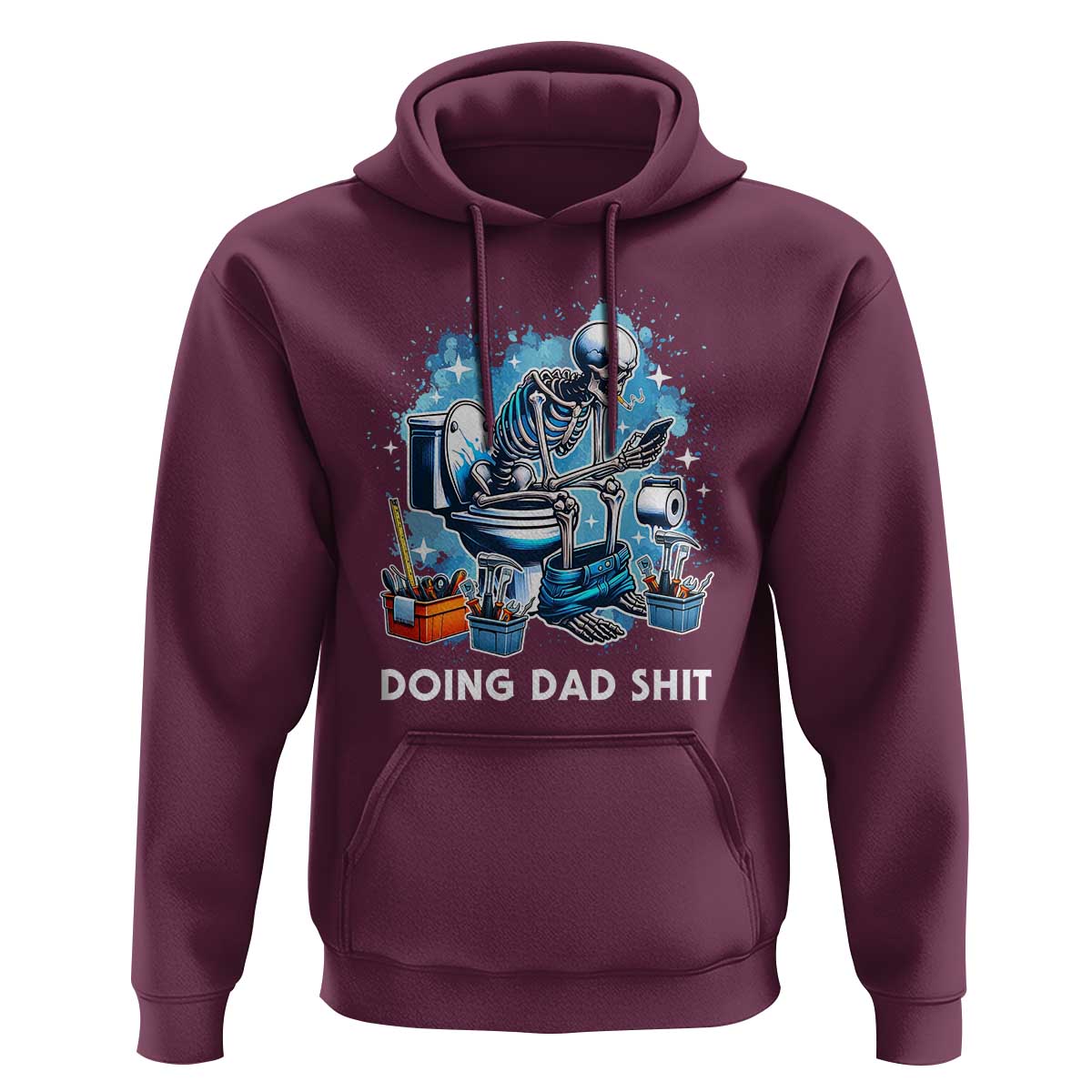 Funny Doing Dad Shit Hoodie Skeleton Toilet Dad Jokes Father's Day