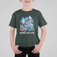 Funny Doing Dad Shit T Shirt For Kid Skeleton Toilet Dad Jokes Father's Day