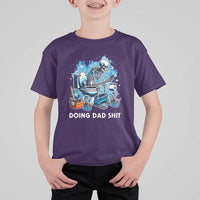 Funny Doing Dad Shit T Shirt For Kid Skeleton Toilet Dad Jokes Father's Day