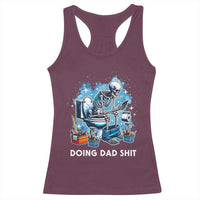 Funny Doing Dad Shit Racerback Tank Top Skeleton Toilet Dad Jokes Father's Day