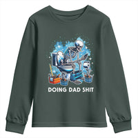 Funny Doing Dad Shit Youth Sweatshirt Skeleton Toilet Dad Jokes Father's Day