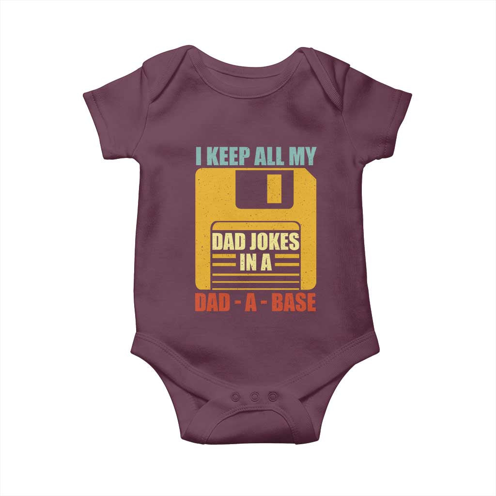 Funny I Keep All My Dad Jokes In A Dad A Base Baby Onesie Father's Day