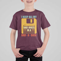 Funny I Keep All My Dad Jokes In A Dad A Base T Shirt For Kid Father's Day