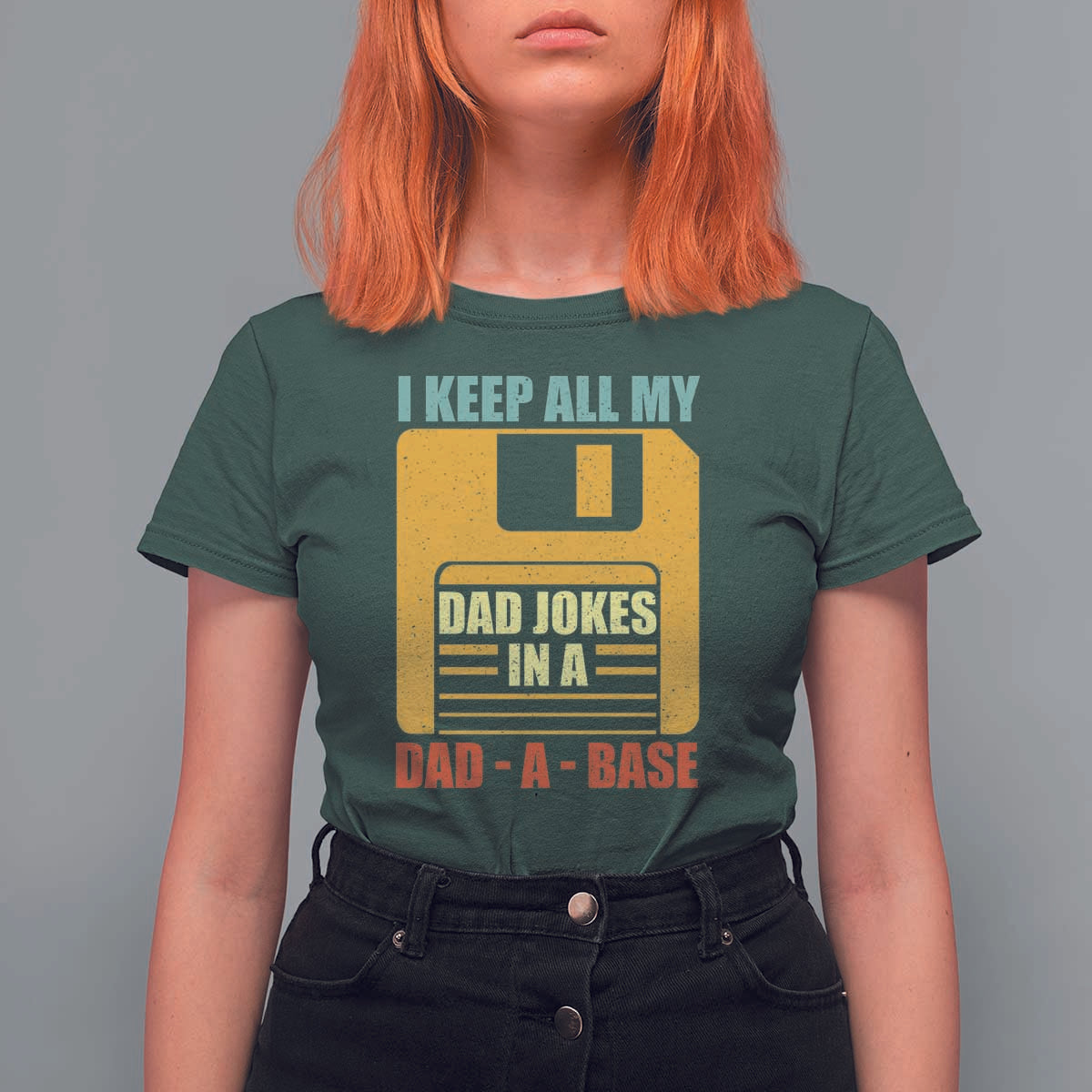 Funny I Keep All My Dad Jokes In A Dad A Base T Shirt For Women Father's Day