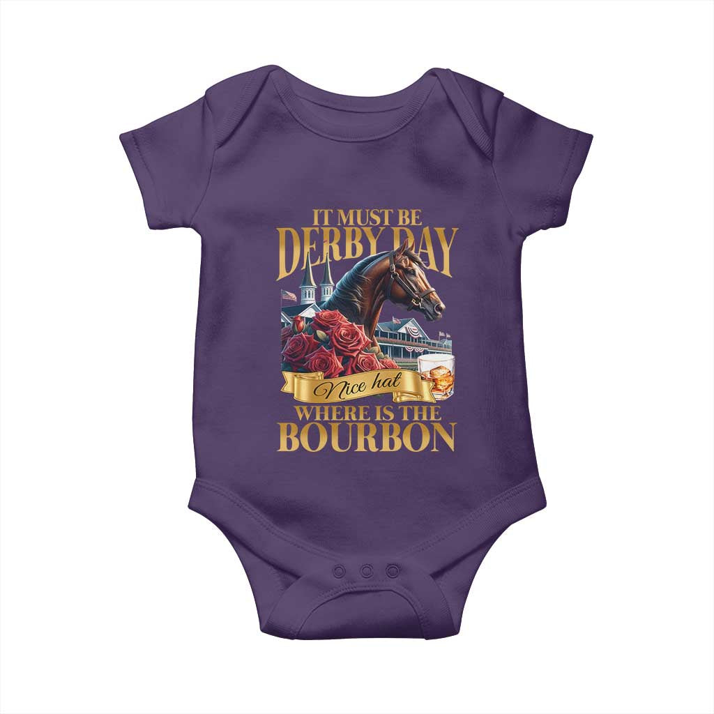 Funny Horse Racing Derby Day Baby Onesie It Must Be Derby Day Nice Hat Where Is The Bourbon