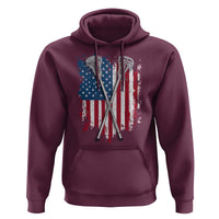 Funny Patriotic Lax Lacrosse Sticks American Flag Hoodie